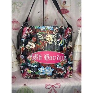 Ed Hardy Shoulder / Hobo Bag with Matching Pouch